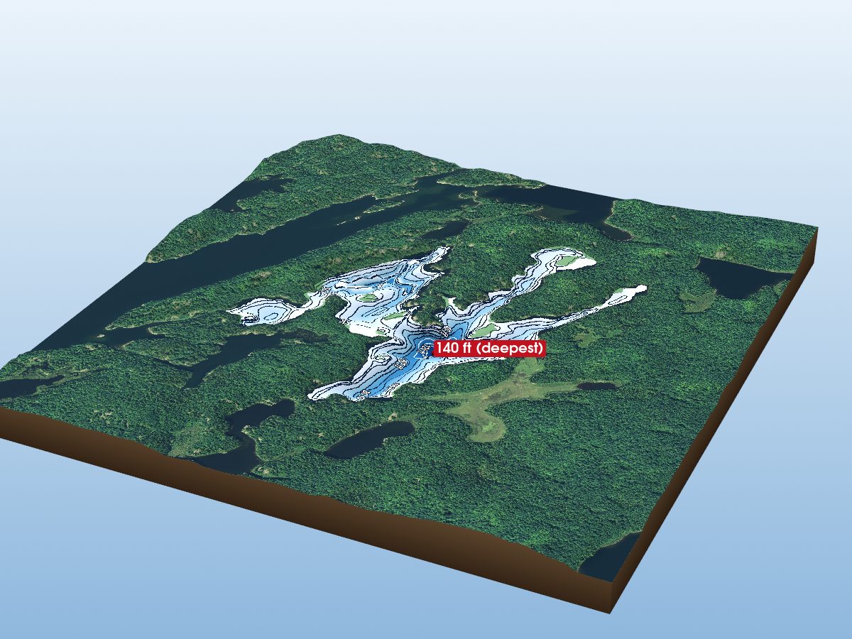 Depth map of Bobowash Lake