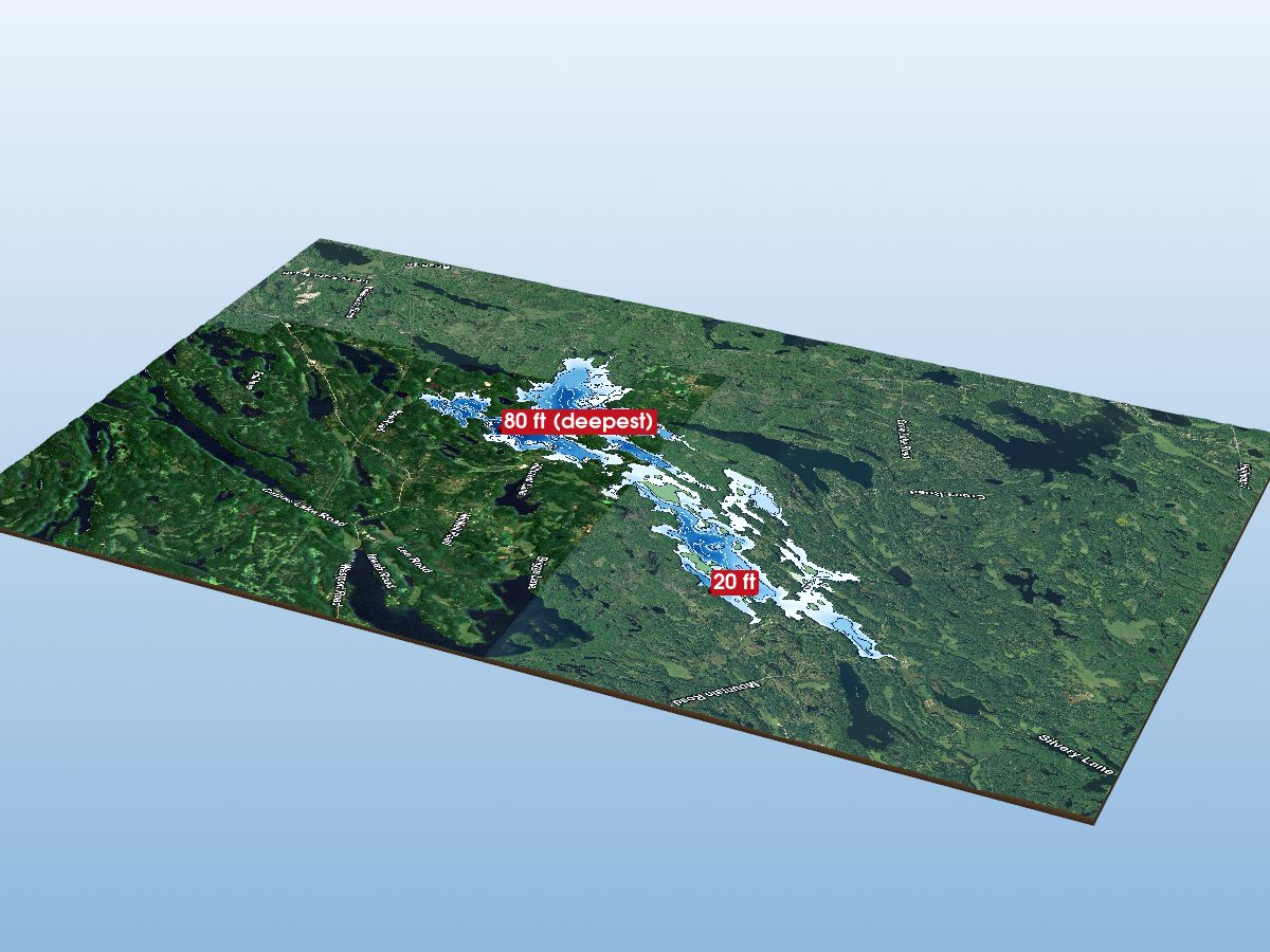 Depth map of Bobs Lake