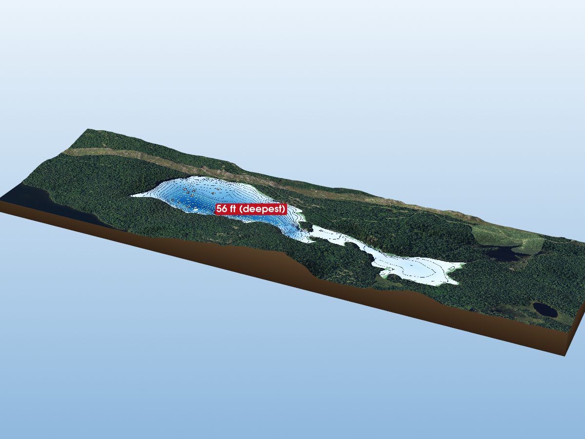 Depth map of Bobtail Lake