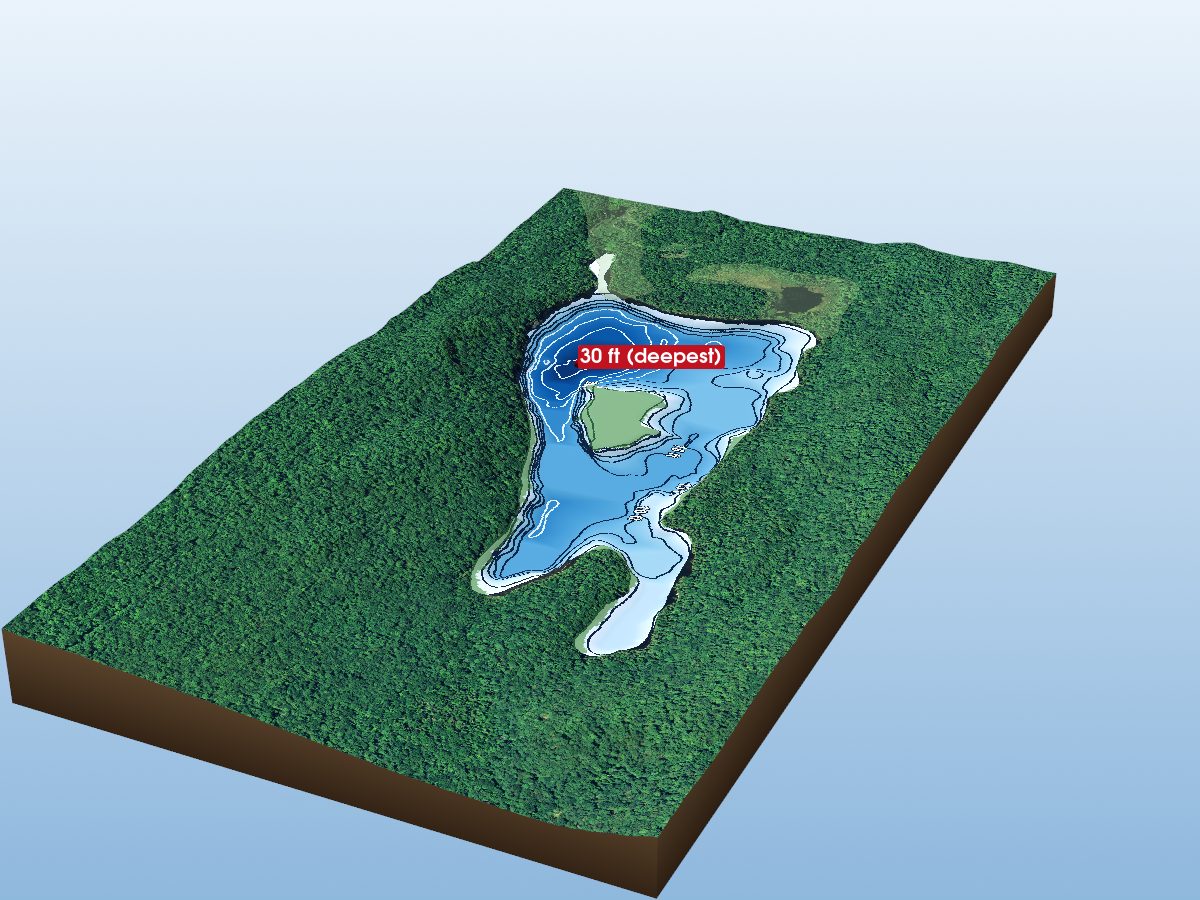 Depth map of Bojack Lake