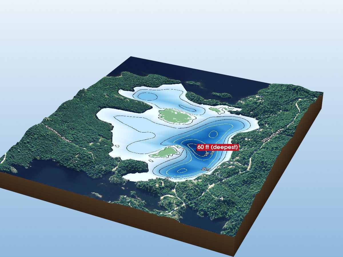 Depth map of Boland's Lake