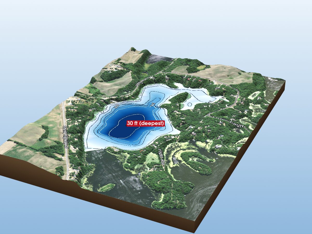 Depth map of Bolfing Lake