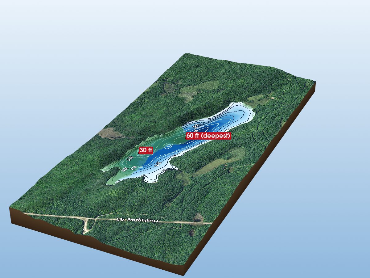 Depth map of Bon Echo Lake
