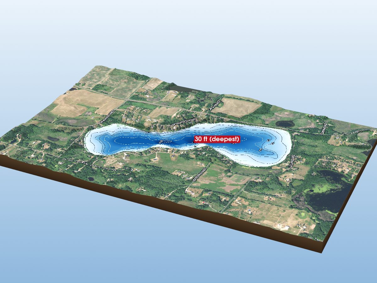 Depth map of Bone Lake