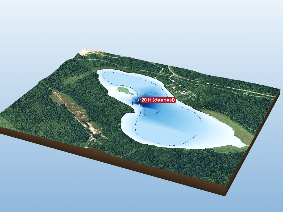 Depth map of Bonner Lake