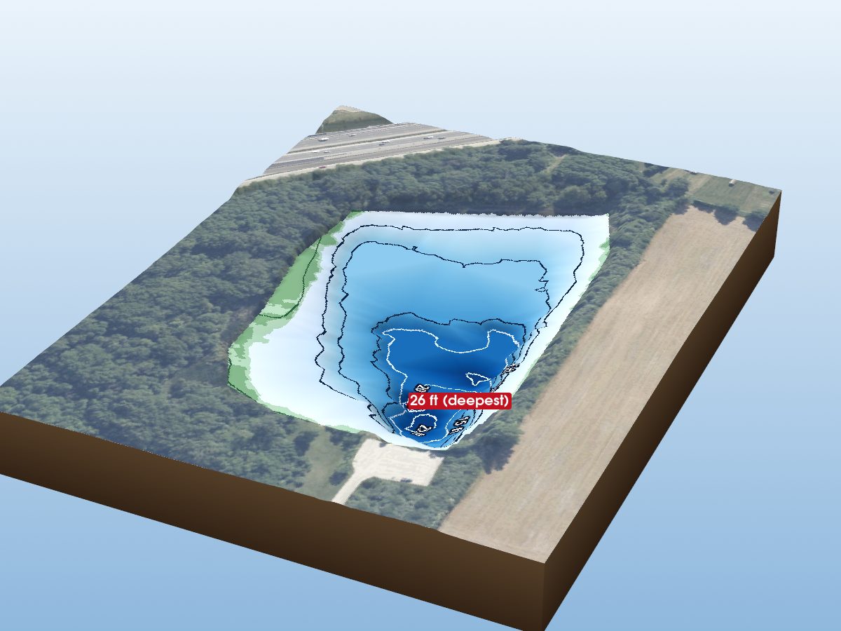 Depth map of Boone's Pond