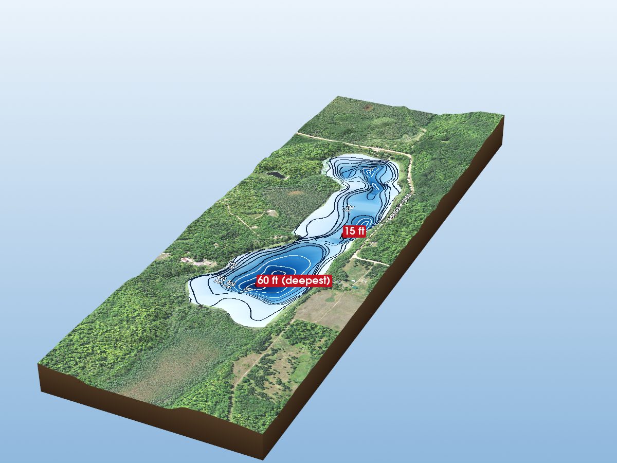 Depth map of Boot Lake