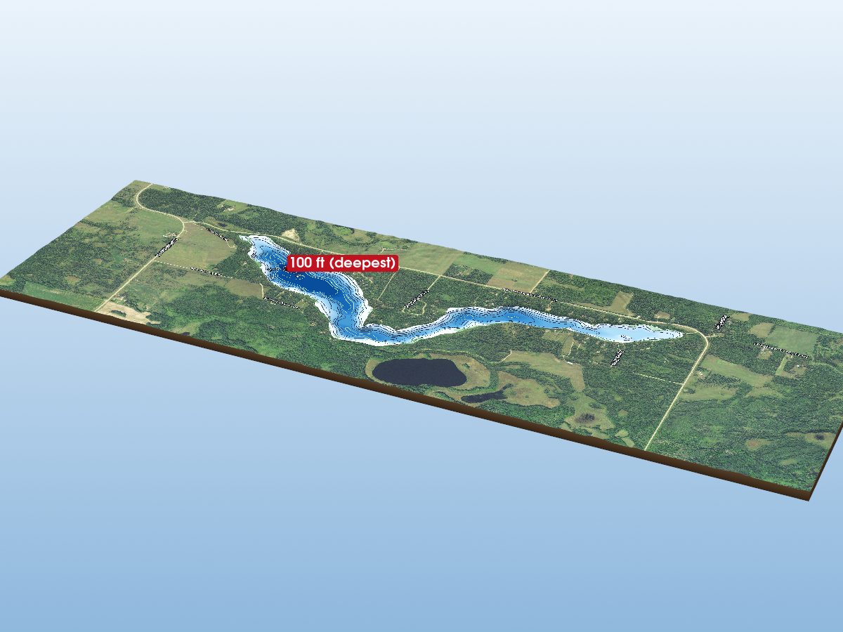 Depth map of Boot Lake