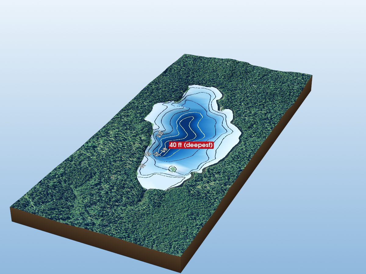 Depth map of Boot Lake