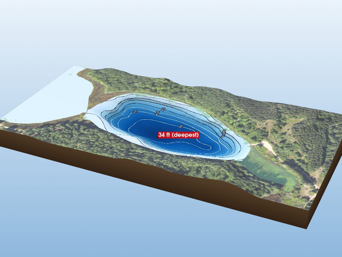 Depth map of Booth Lake