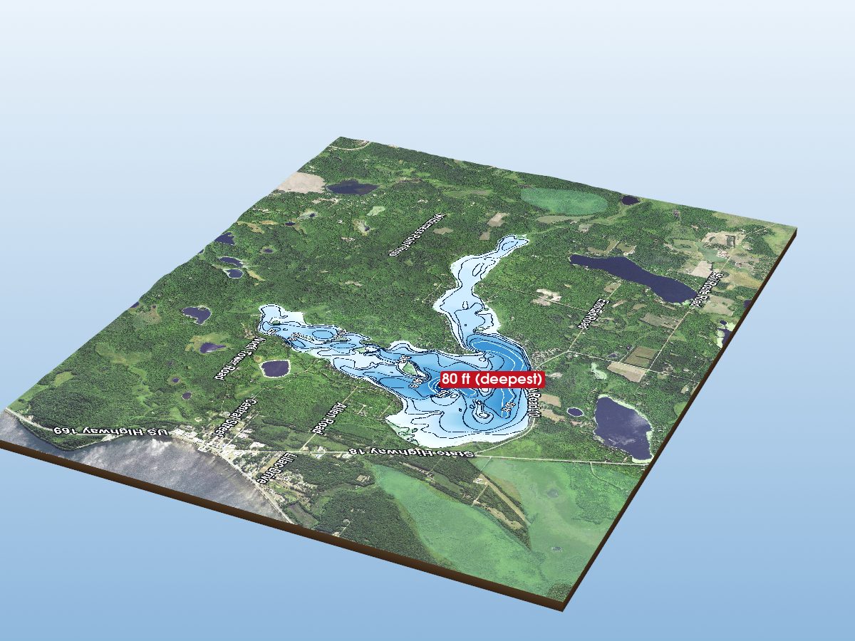 Depth map of Borden Lake