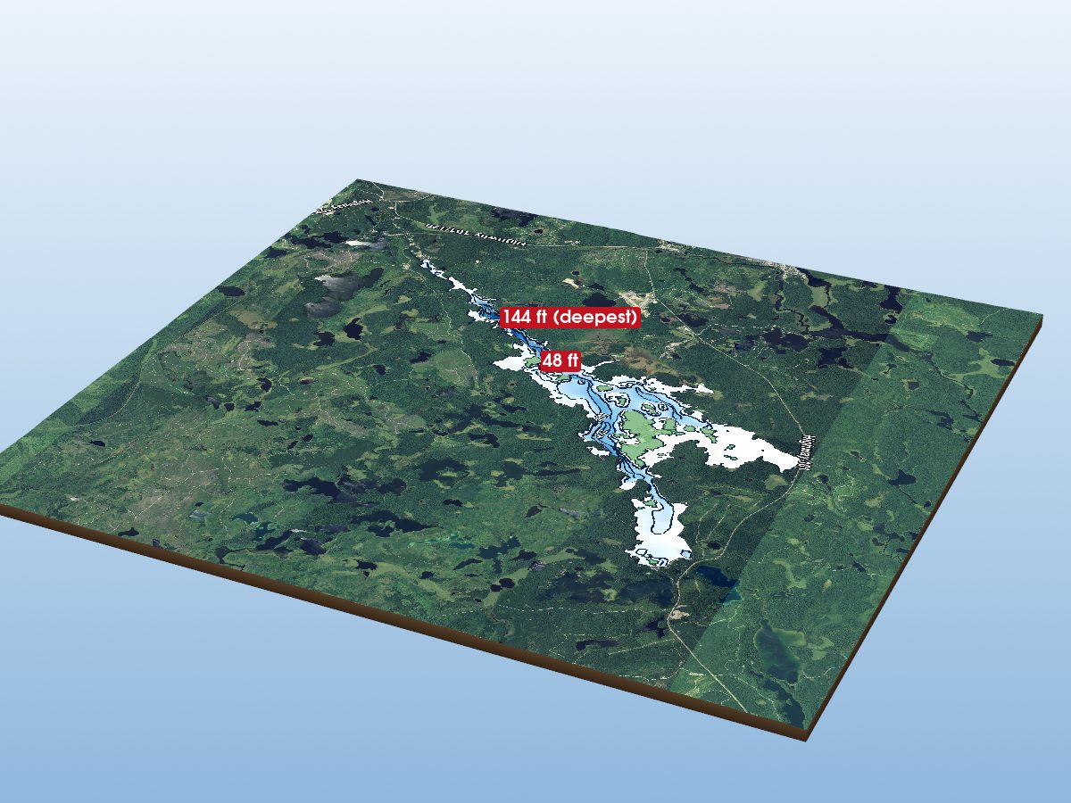 Depth map of Borden Lake