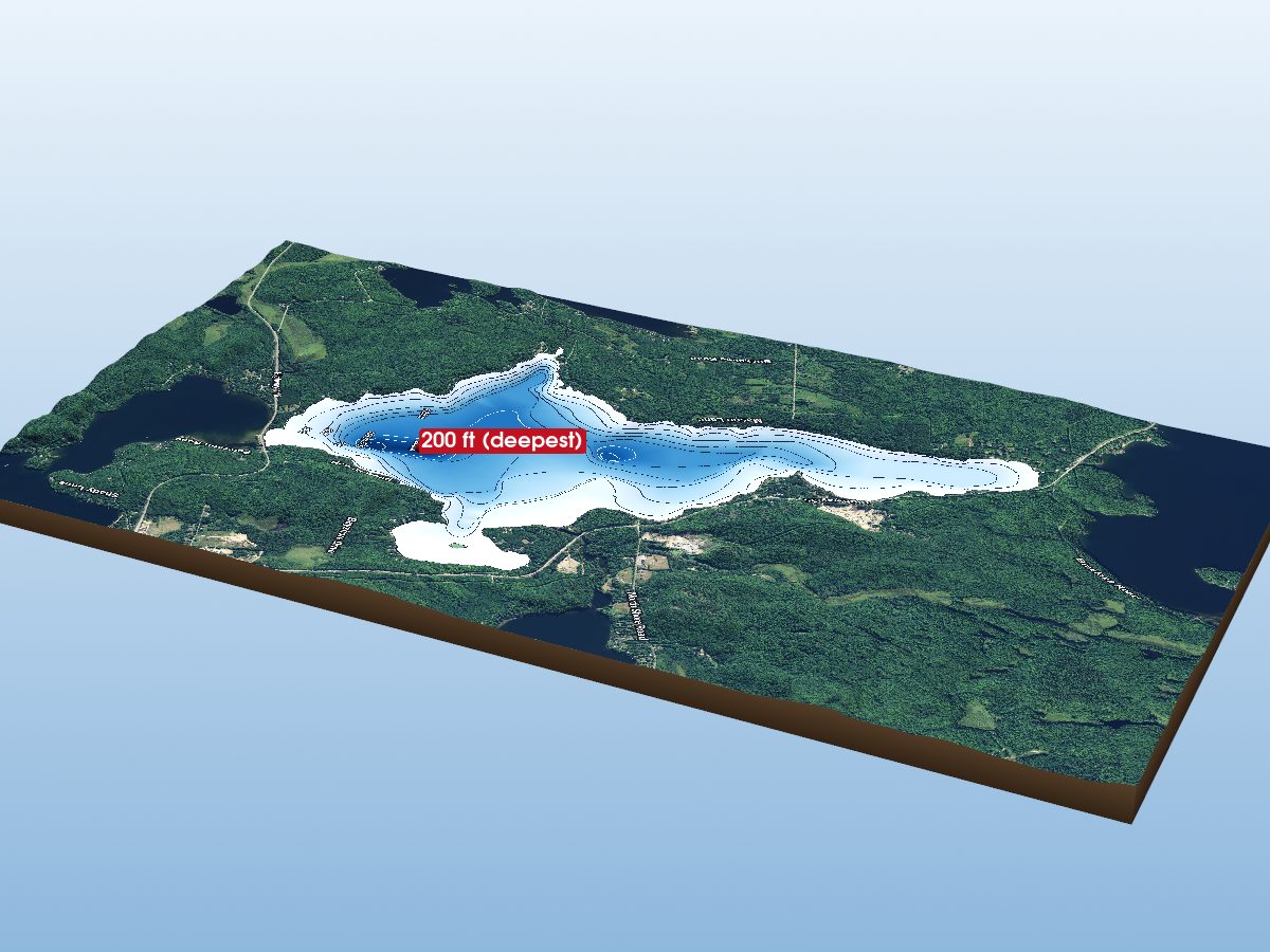 Depth map of Boshkung Lake