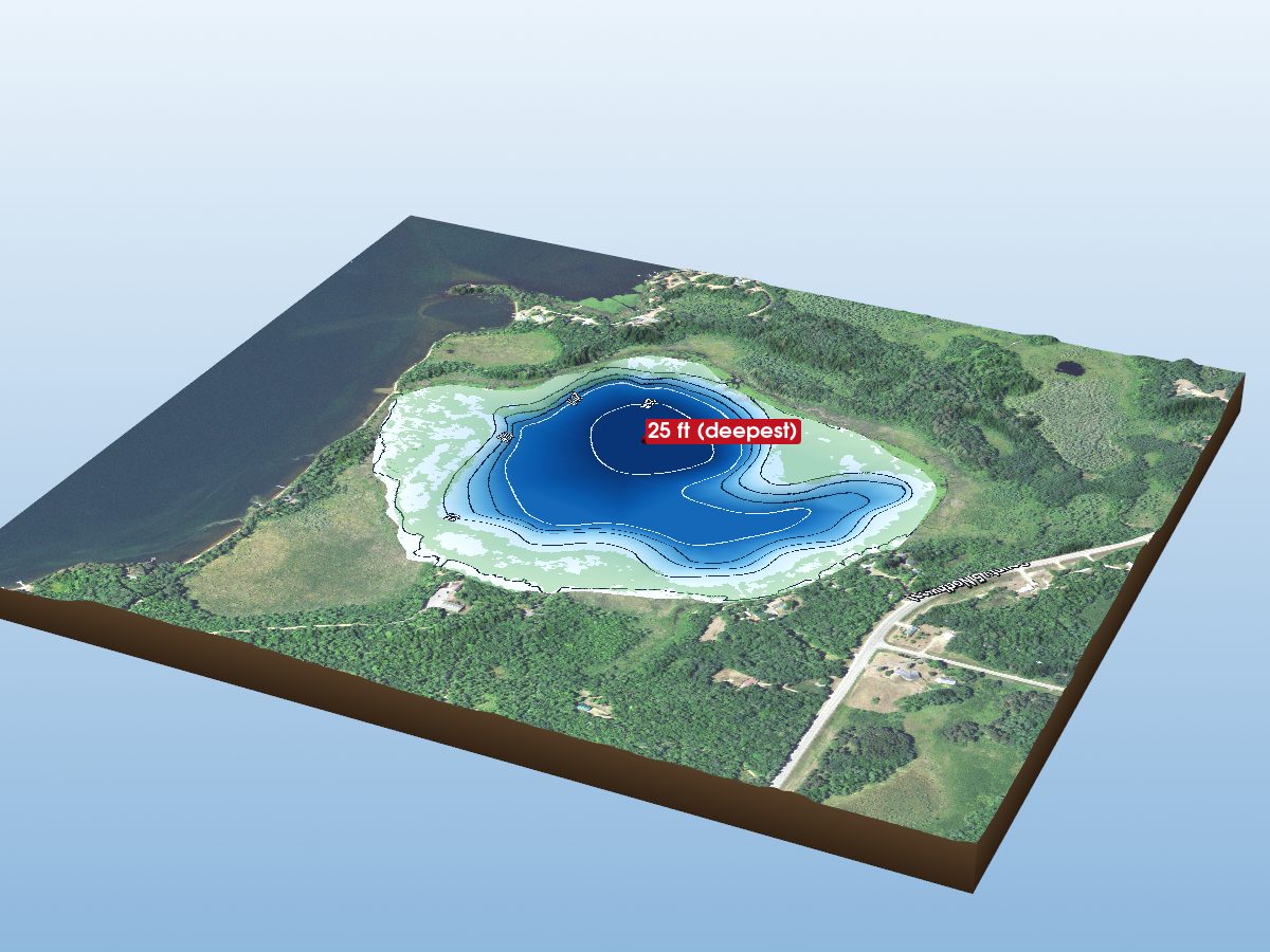 Depth map of Boss Lake
