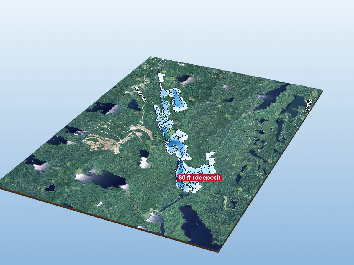 Depth map of Botsford Lake