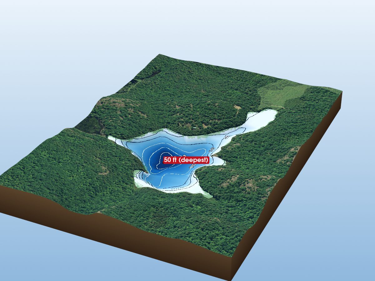 Depth map of Bottle Lake
