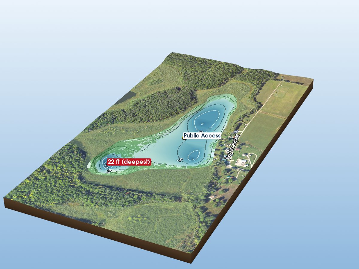 Depth map of Boughner Lake