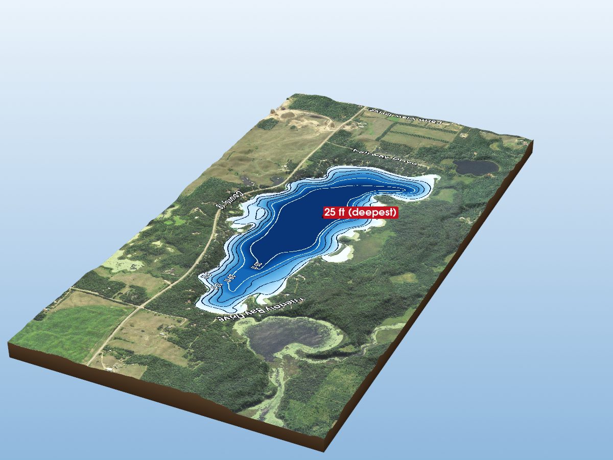 Depth map of Boulder Lake