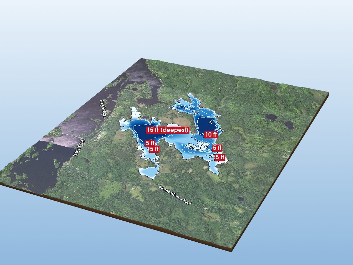 Depth map of Boulder Lake Reservoir