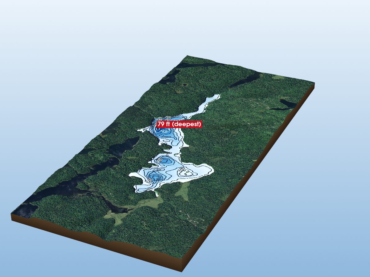 Depth map of Boumage Lake
