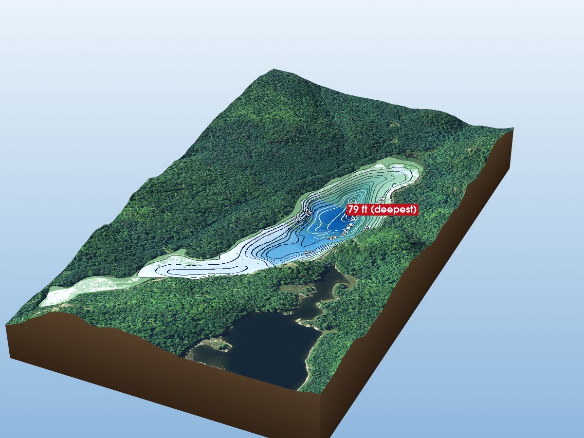 Depth map of Boundary Lake