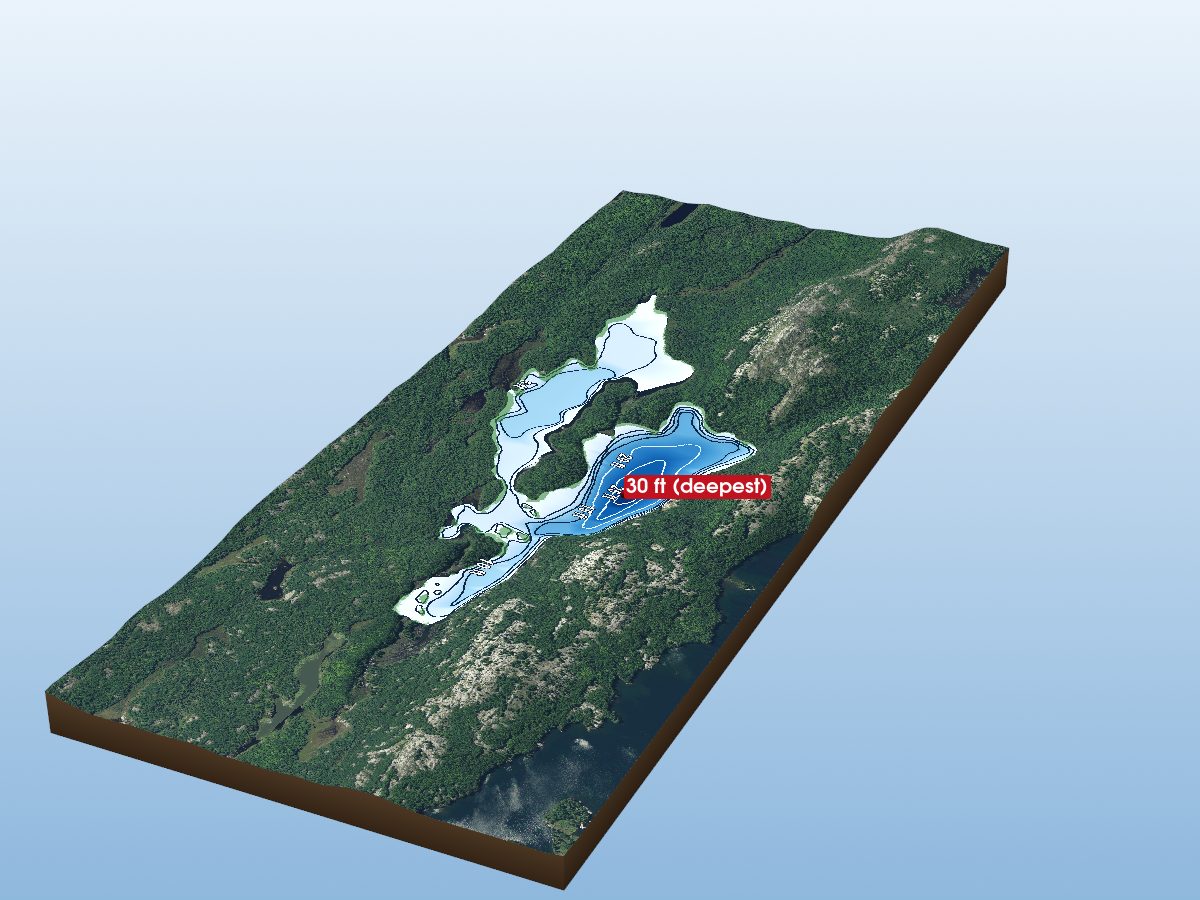 Depth map of Boundary Lake