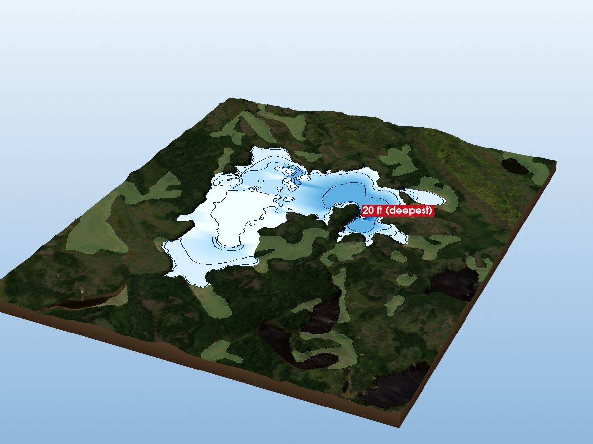 Depth map of Bowcott Lake