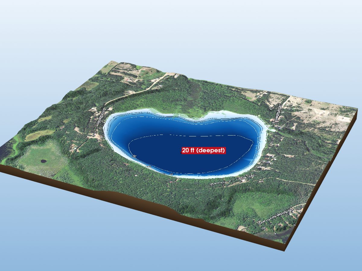 Depth map of Bowen Lake