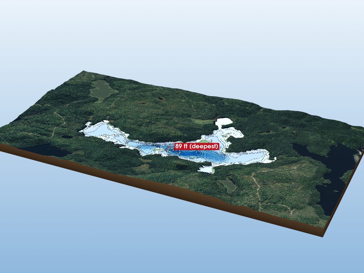 Depth map of Bowland Lake