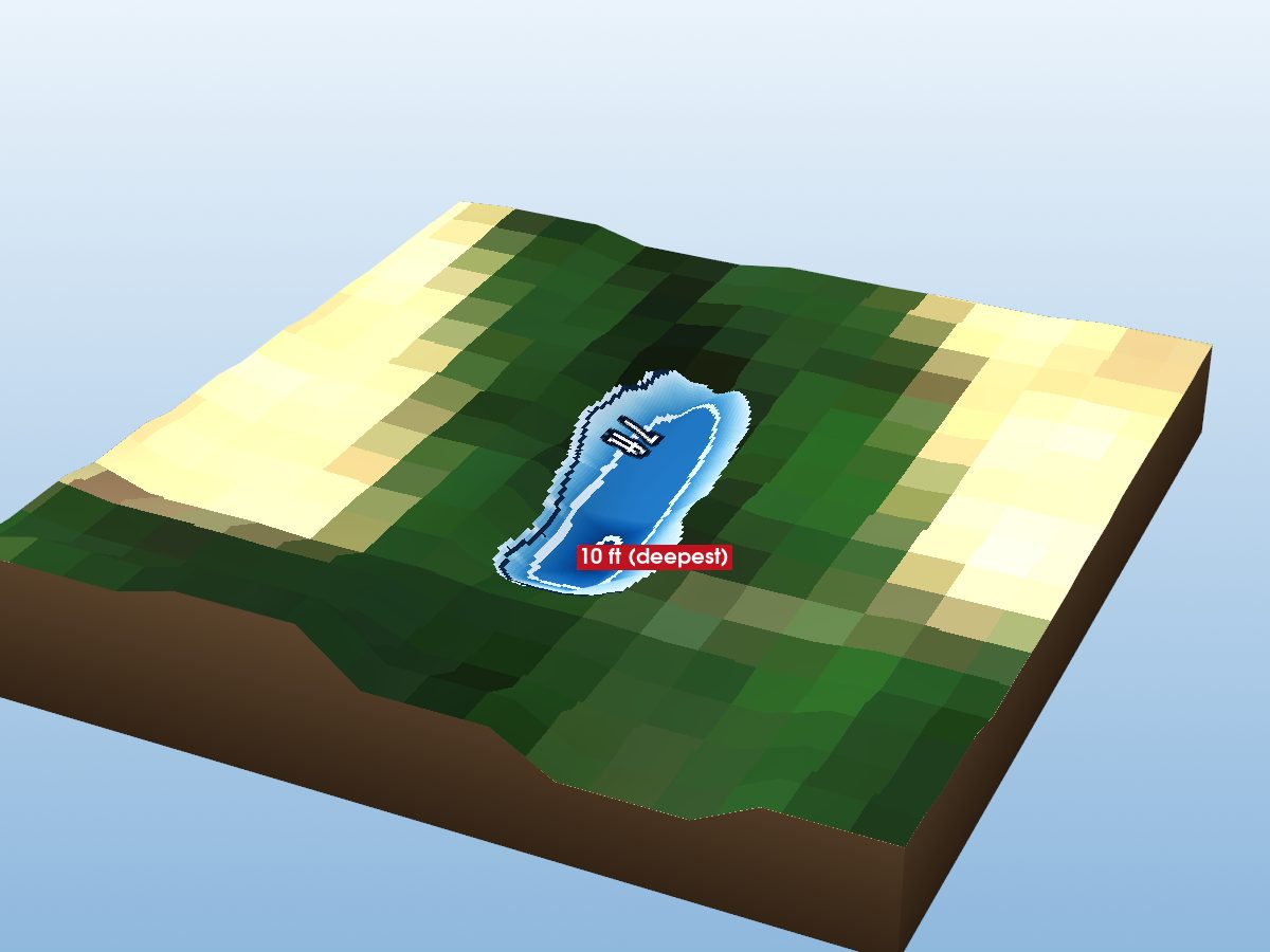 Depth map of Bowley Pond