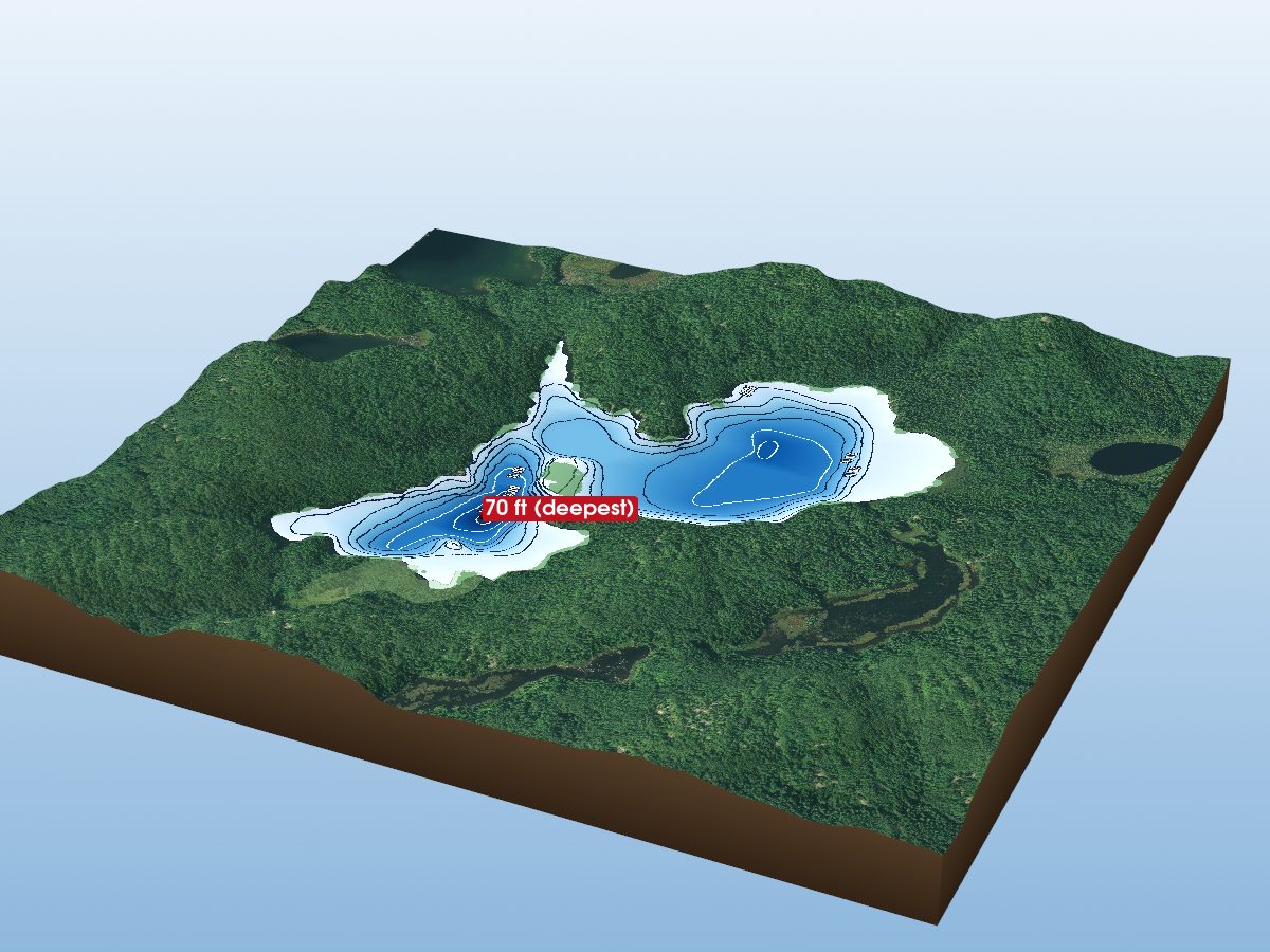 Depth map of Boyer Lake