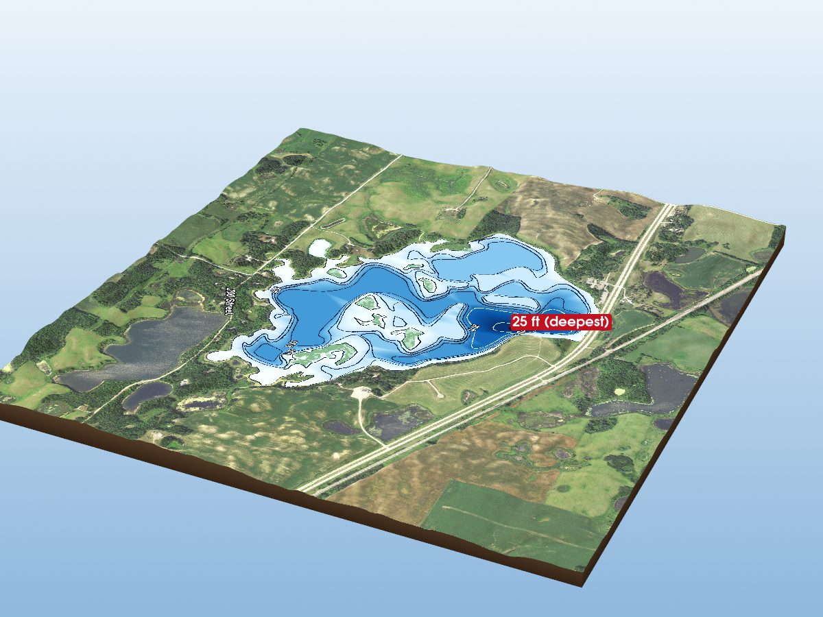 Depth map of Boyer Lake