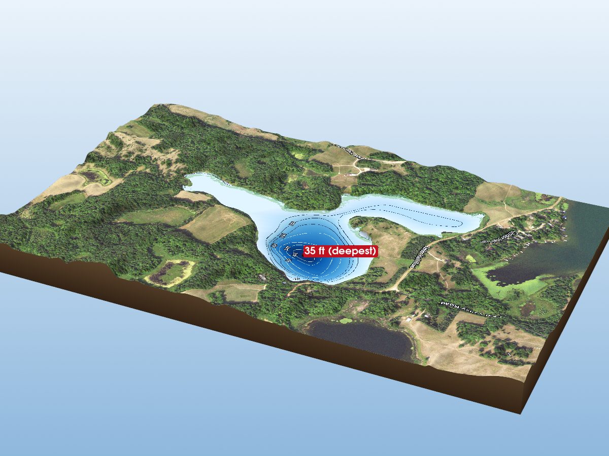 Depth map of Bradbury Lake