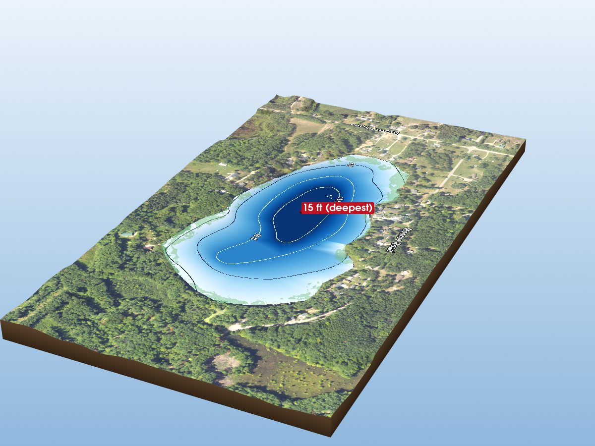 Depth map of Brady Lake