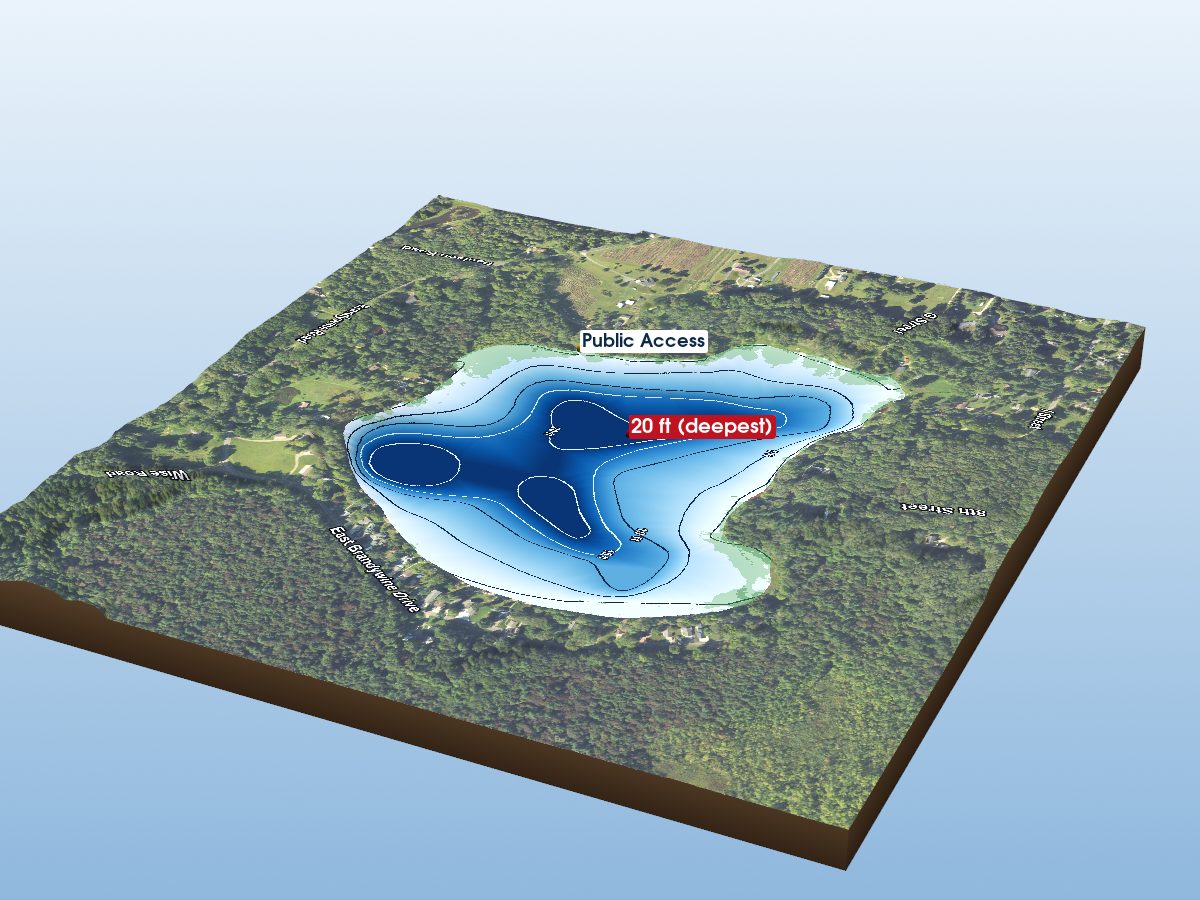 Depth map of Brandywine Lake