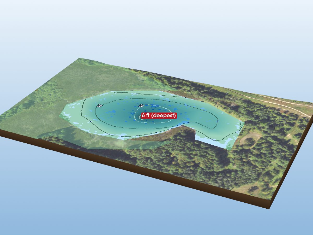 Depth map of Breeds Lake