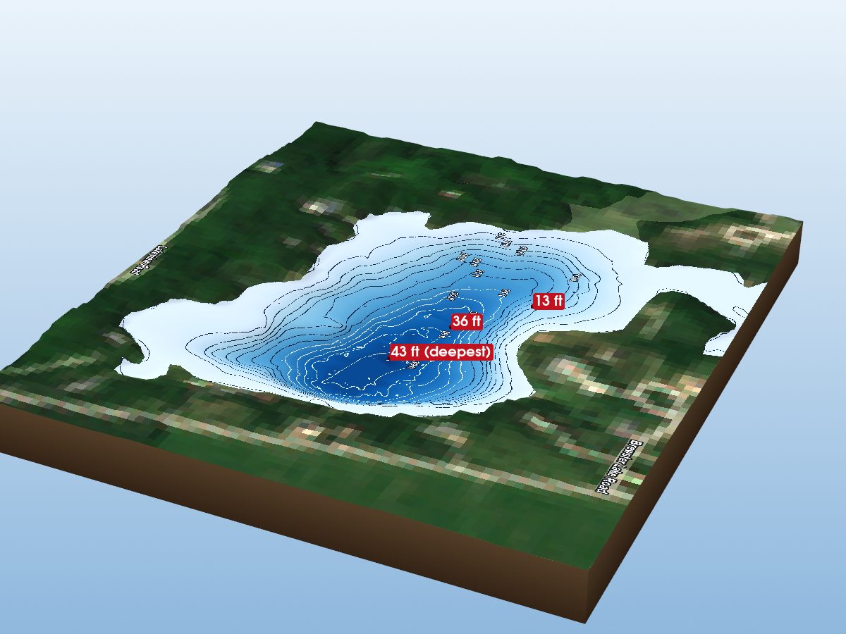 Depth map of Brewsters Lake