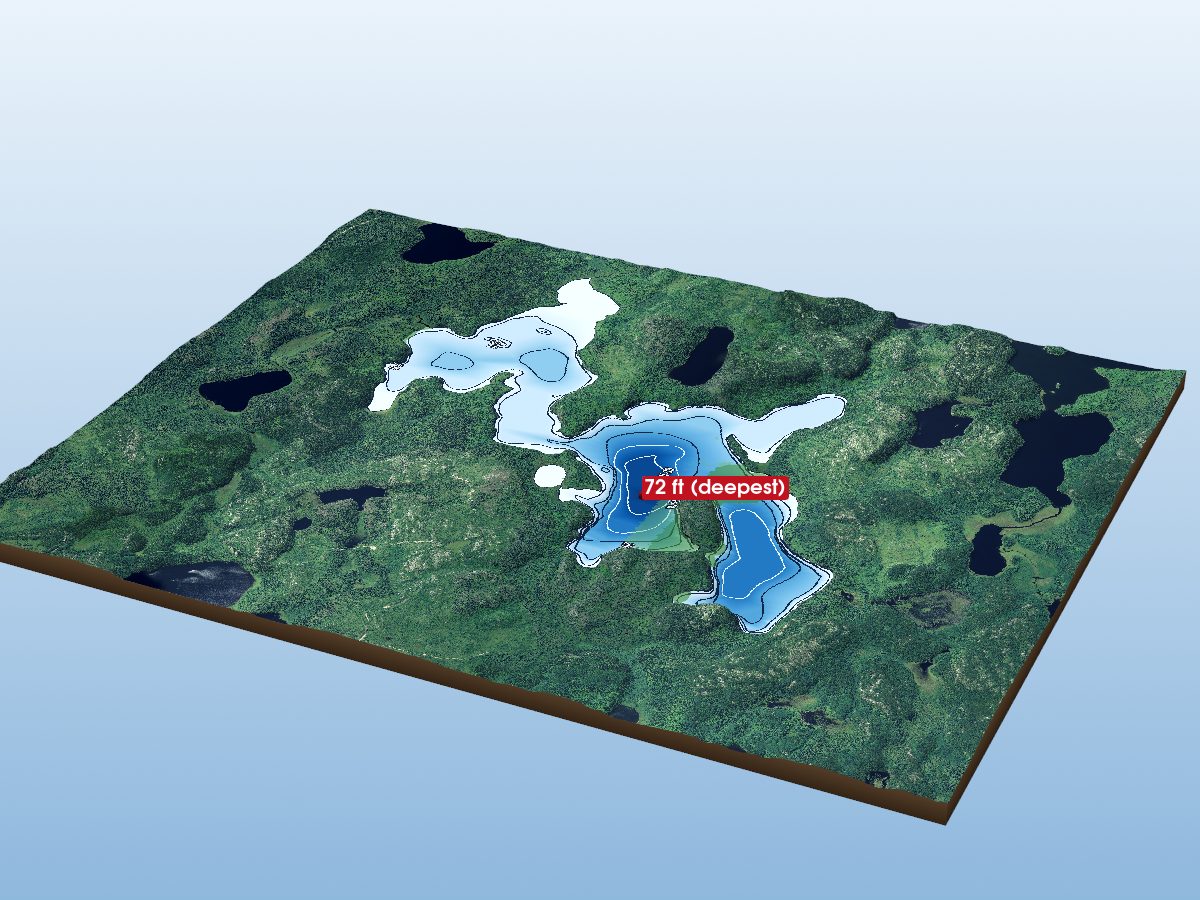 Depth map of Bridge Lake