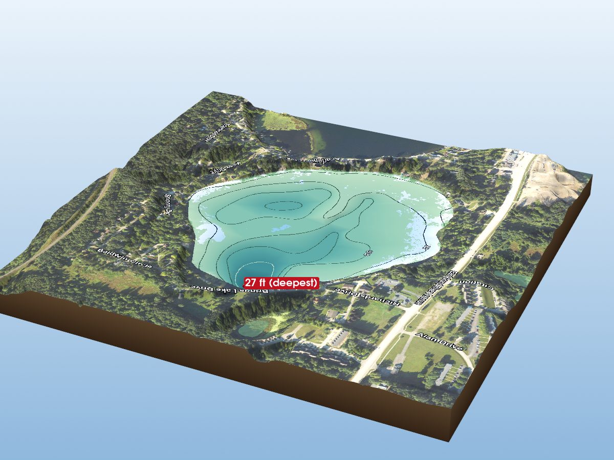 Depth map of Briggs Lake