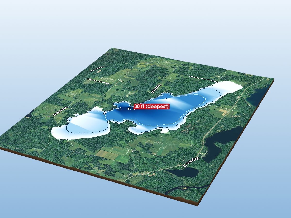 Depth map of Bright Lake