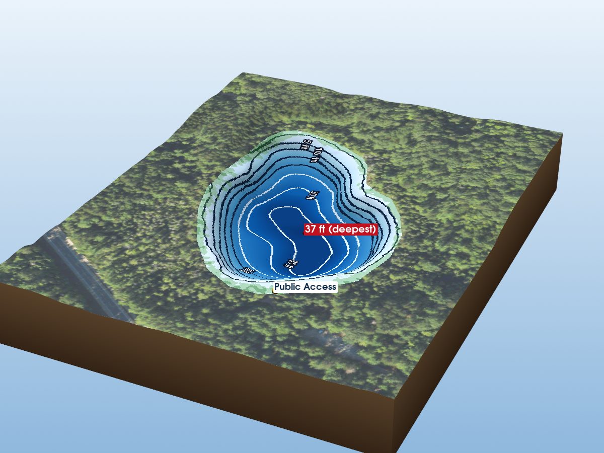 Depth map of Bright Lake