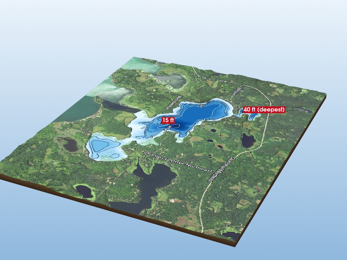 Depth map of Broadwater Bay