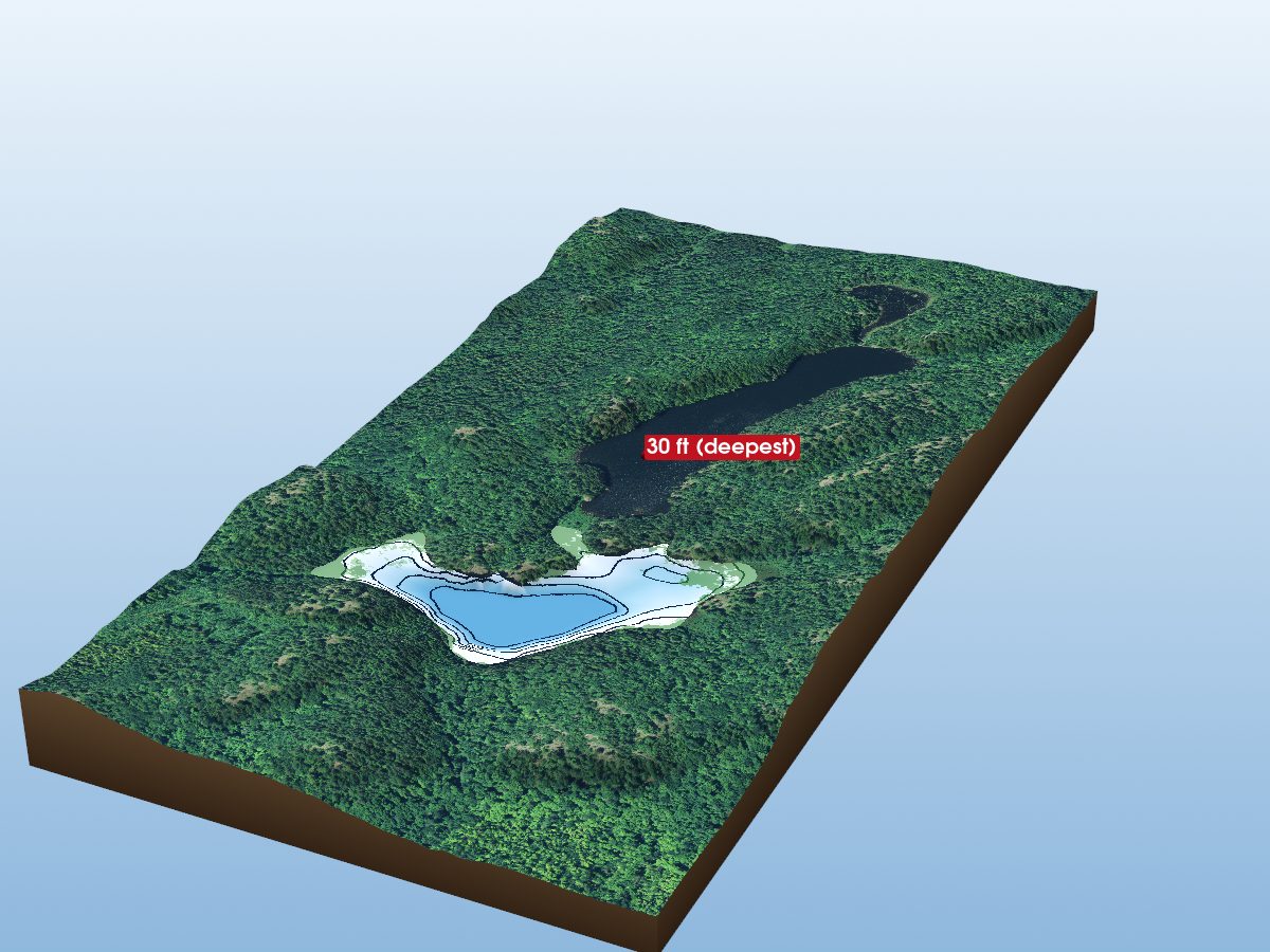 Depth map of Brock Lakes