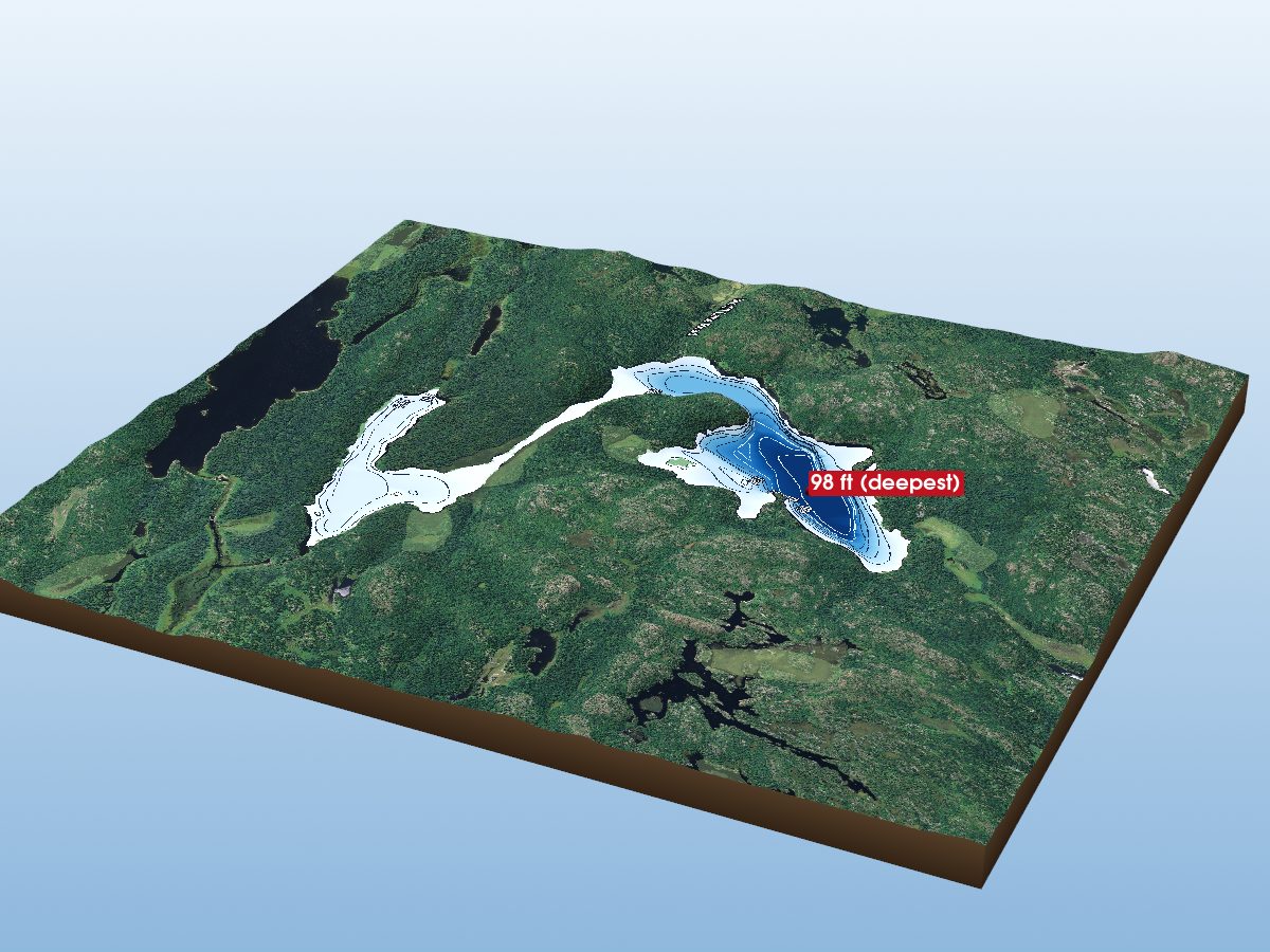 Depth map of Brodill Lake