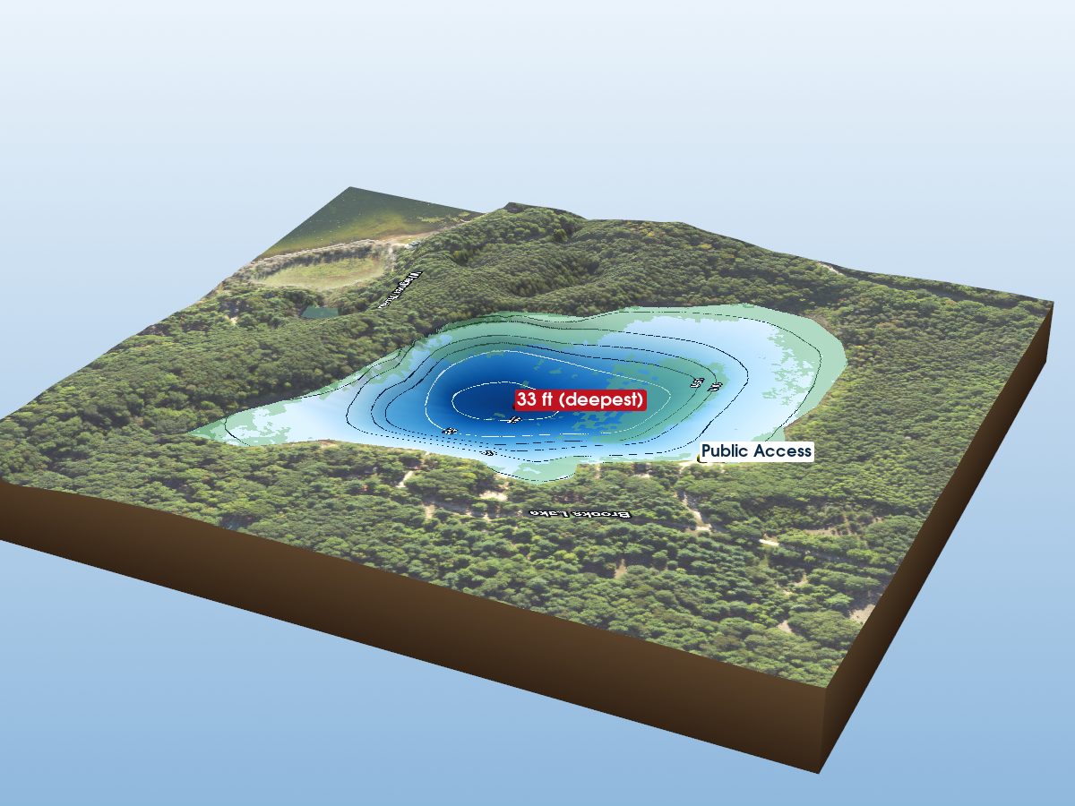 Depth map of Brooks Lake