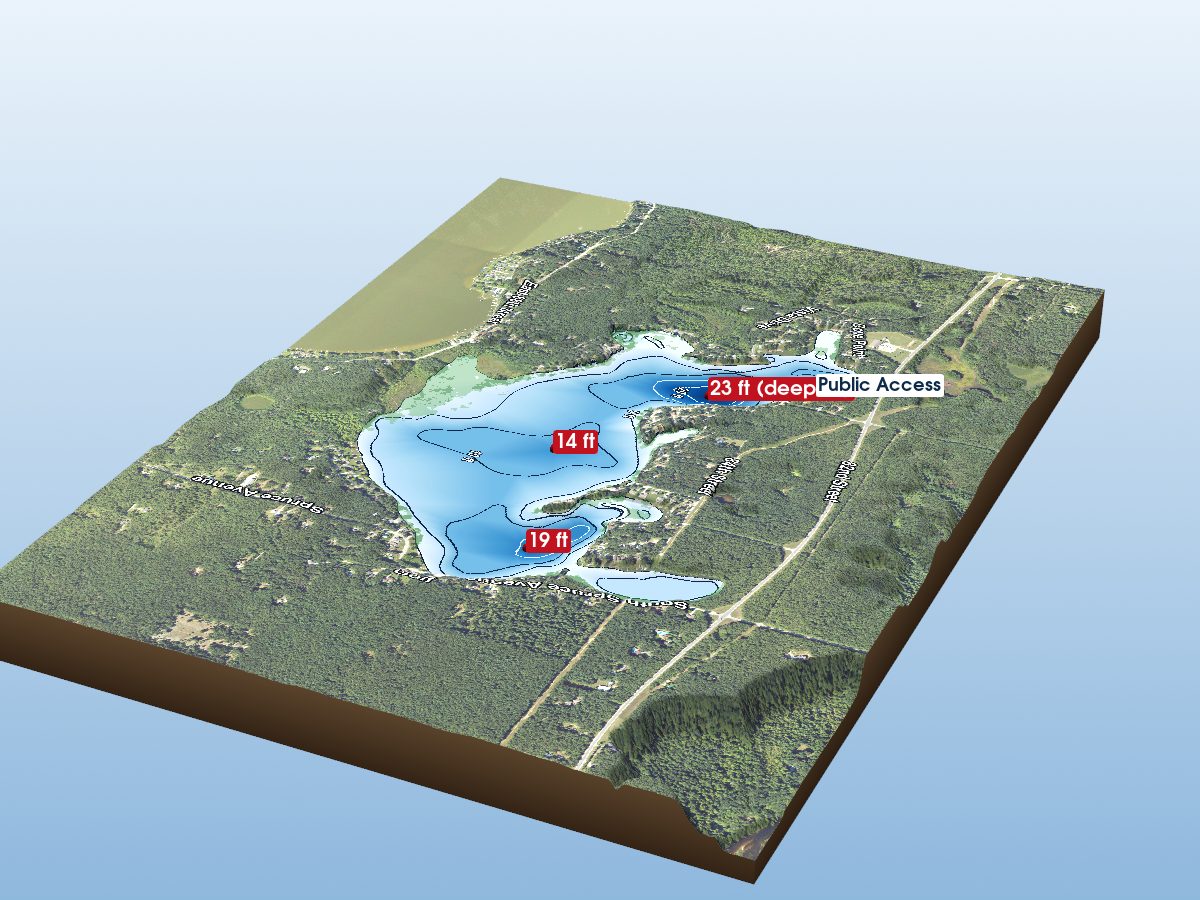 Depth map of Brooks Lake