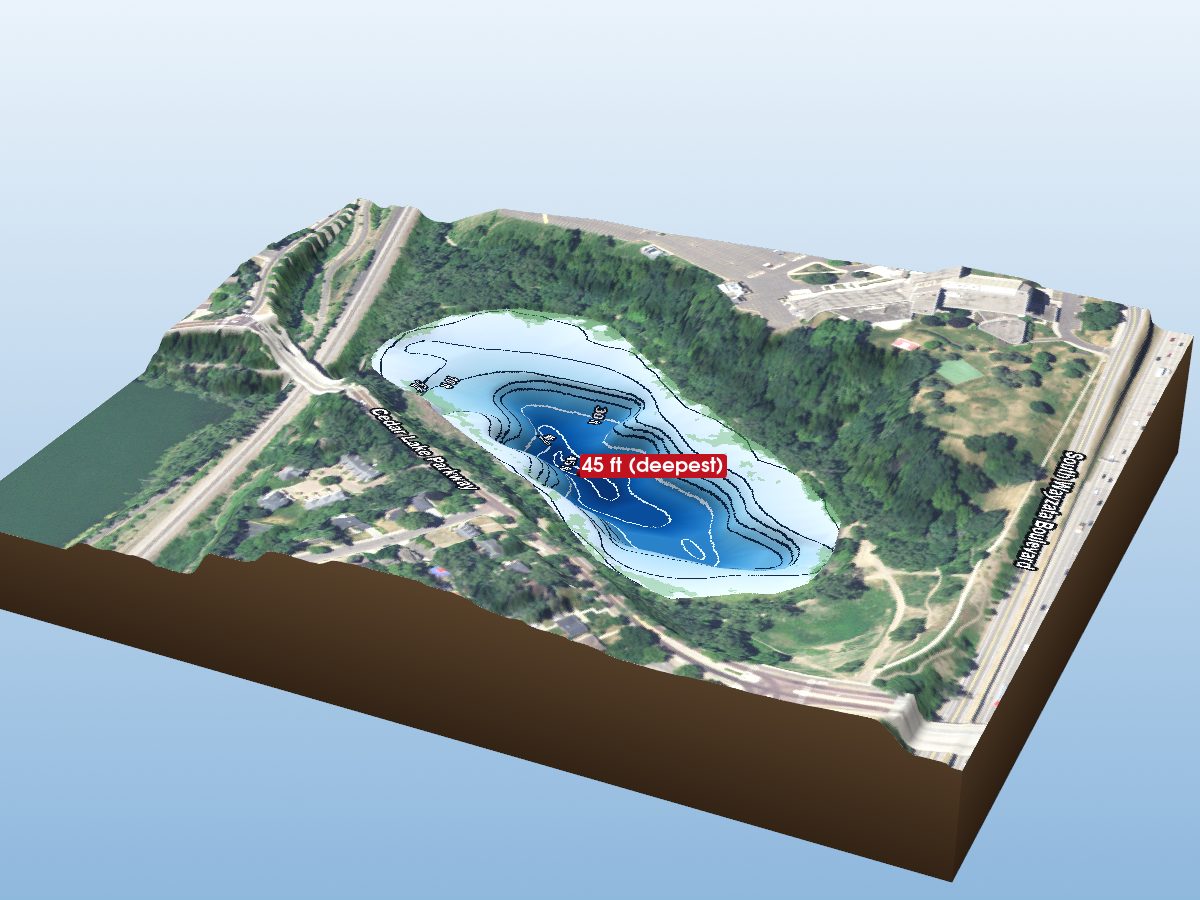 Depth map of Brownie Lake