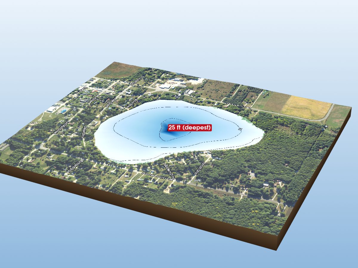 Depth map of Brownlee Lake