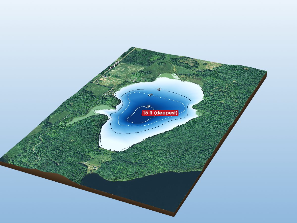 Depth map of Brownlee Lake