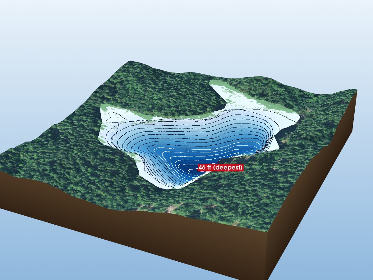 Depth map of Bruin Lake